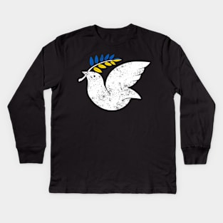 Ukraine Peace Dove Kids Long Sleeve T-Shirt